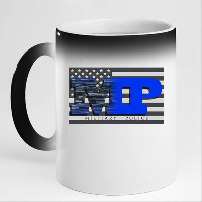 Military Police MP Flag 11oz Black Color Changing Mug