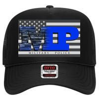 Military Police MP Flag High Crown Mesh Back Trucker Hat