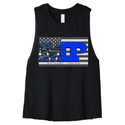 Military Police MP Flag Women's Racerback Cropped Tank