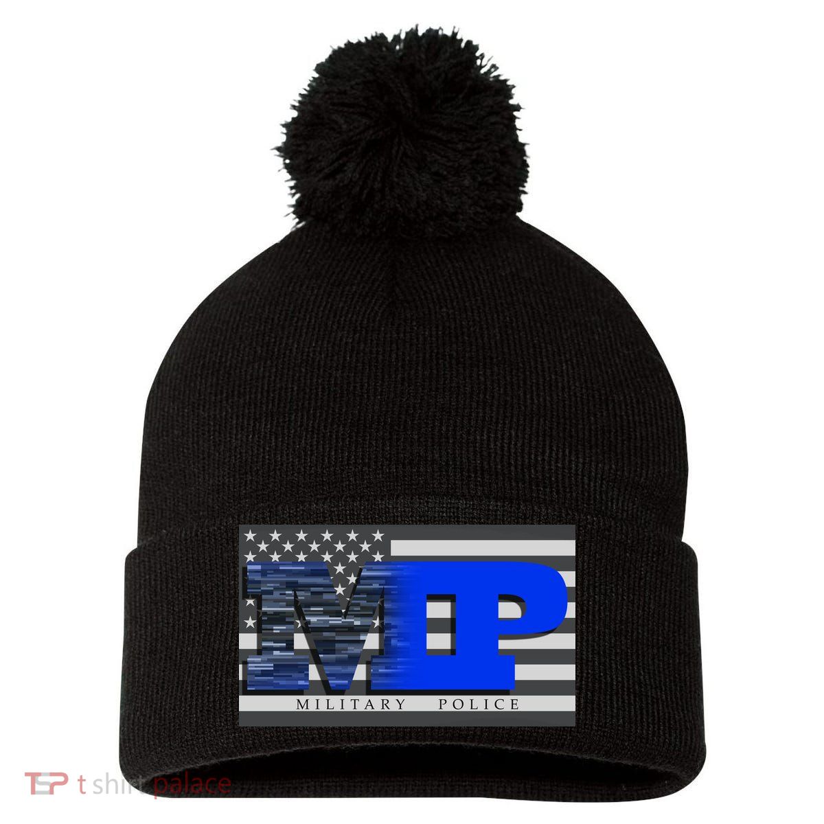 Military Police MP Flag Pom Pom 12in Knit Beanie