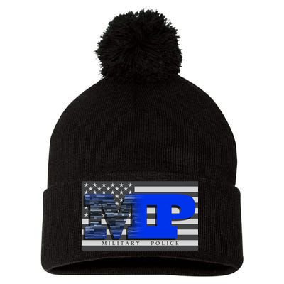 Military Police MP Flag Pom Pom 12in Knit Beanie