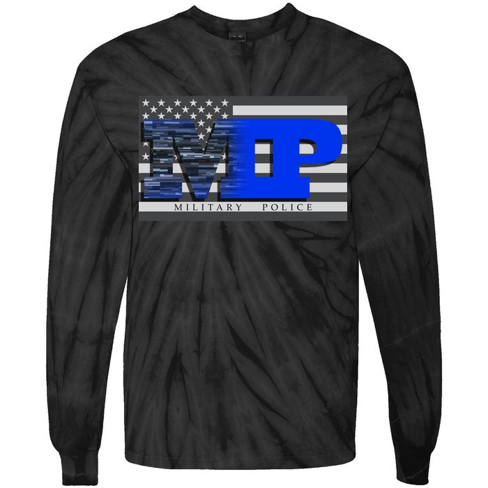 Military Police MP Flag Tie-Dye Long Sleeve Shirt