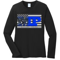 Military Police MP Flag Ladies Long Sleeve Shirt