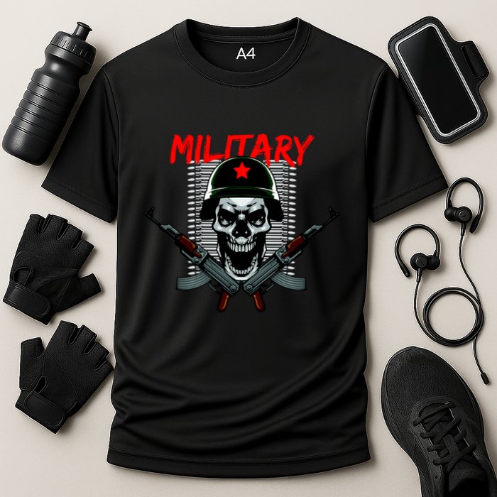 Military Skeleton Cooling Performance Crew T-Shirt