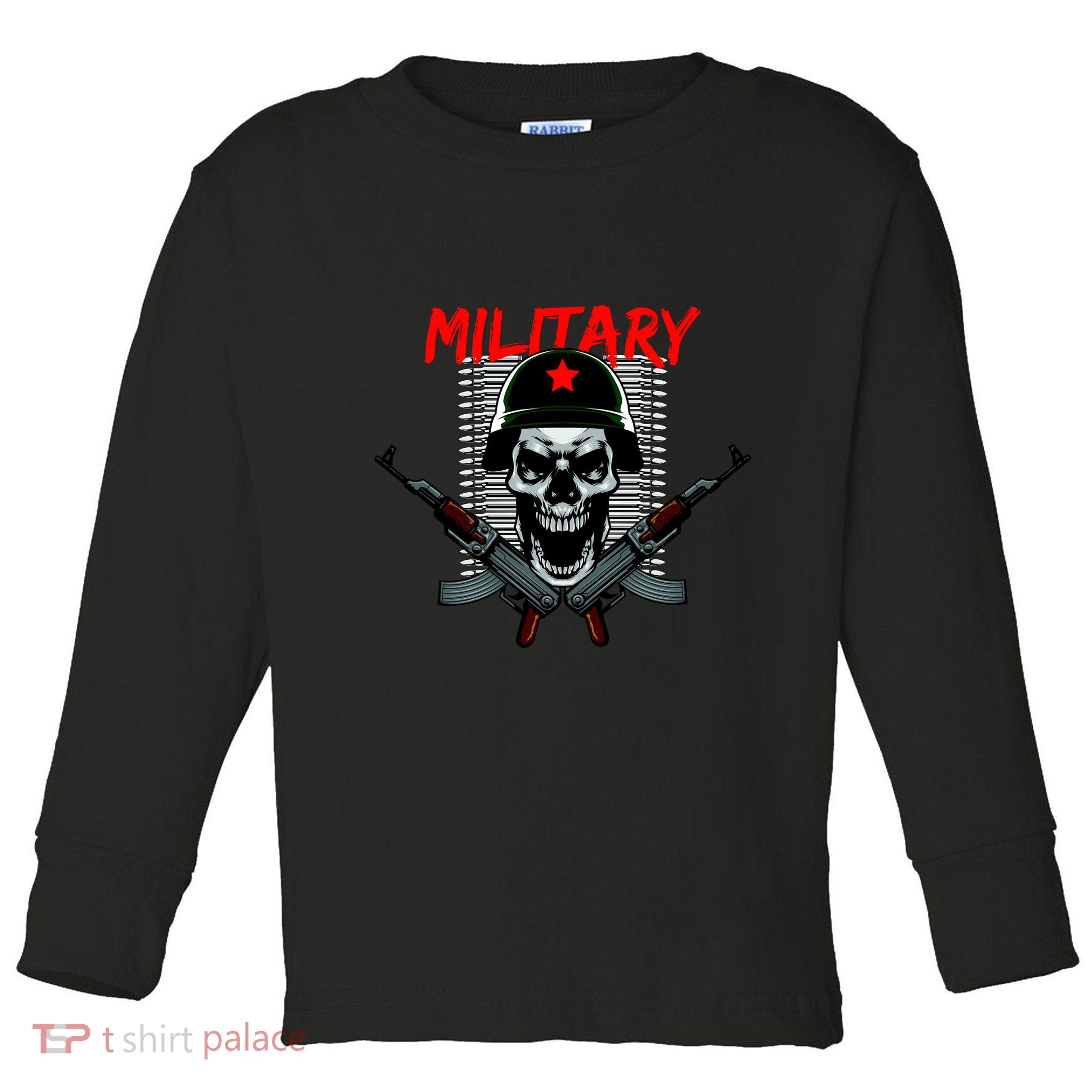 Military Skeleton Toddler Long Sleeve Shirt