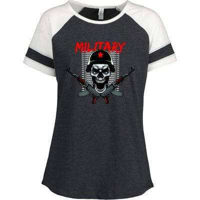 Military Skeleton Enza Ladies Jersey Colorblock Tee