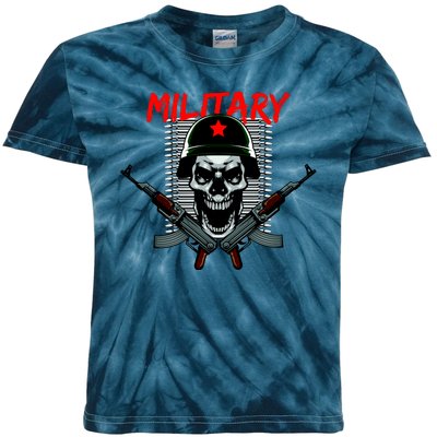 Military Skeleton Kids Tie-Dye T-Shirt