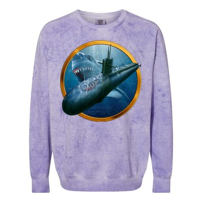 Military Submarine Shark Colorblast Crewneck Sweatshirt