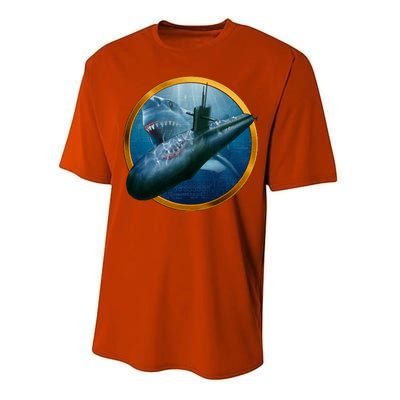 Military Submarine Shark Performance Sprint T-Shirt