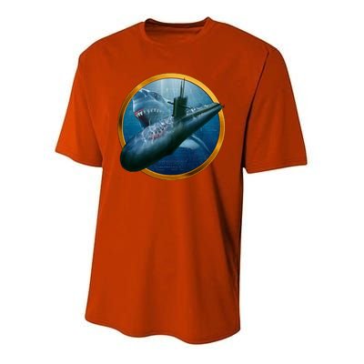 Military Submarine Shark Youth Performance Sprint T-Shirt