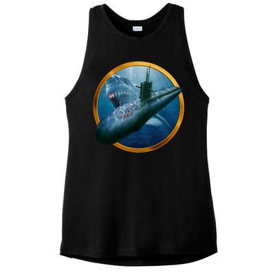 Military Submarine Shark Ladies PosiCharge Tri-Blend Wicking Tank