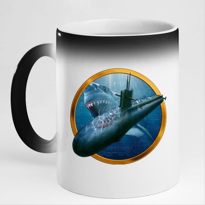 Military Submarine Shark 11oz Black Color Changing Mug