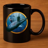 Military Submarine Shark 11oz C Handle Ceramic Mug