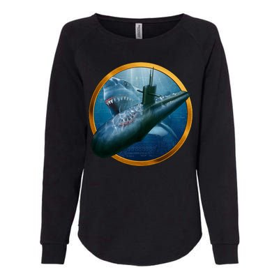 Military Submarine Shark Womens California Wash Sweatshirt