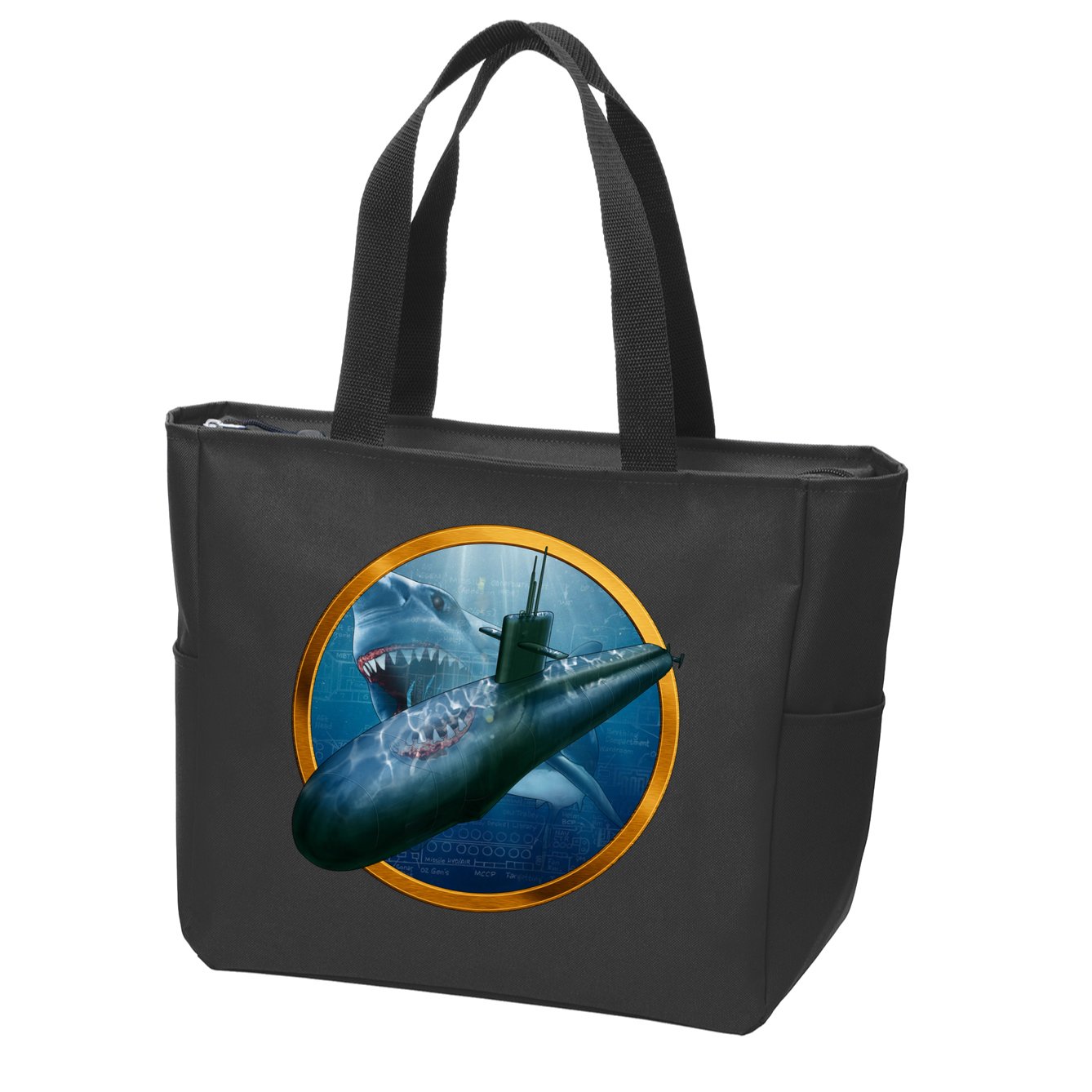Military Submarine Shark Zip Tote Bag