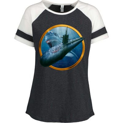 Military Submarine Shark Enza Ladies Jersey Colorblock Tee