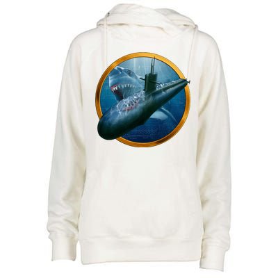 Military Submarine Shark Womens Funnel Neck Pullover Hood