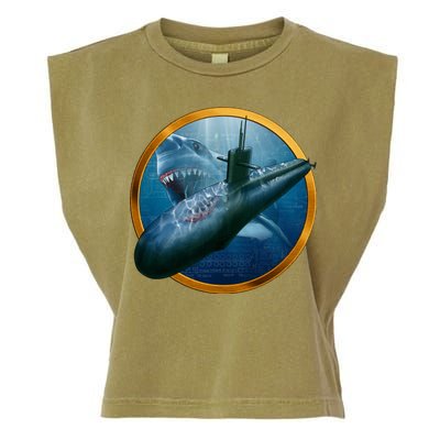 Military Submarine Shark Garment-Dyed Women's Muscle Tee