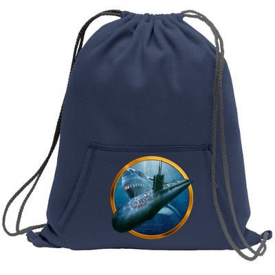 Military Submarine Shark Sweatshirt Cinch Pack Bag