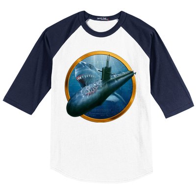 Military Submarine Shark Baseball Sleeve Shirt