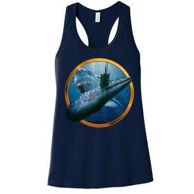 Military Submarine Shark Women's Racerback Tank