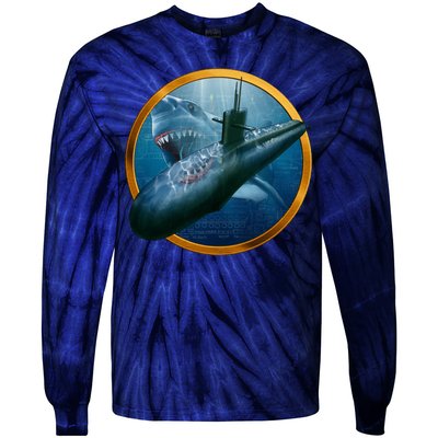 Military Submarine Shark Tie-Dye Long Sleeve Shirt