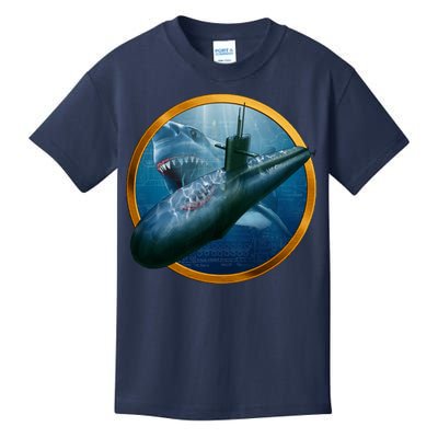 Military Submarine Shark Kids T-Shirt