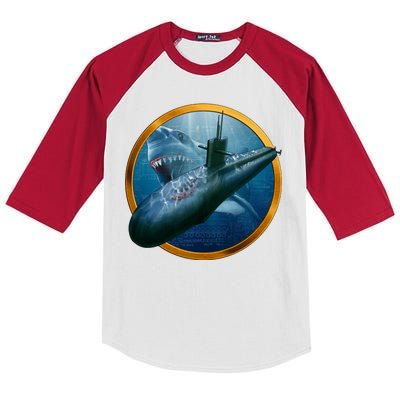 Military Submarine Shark Kids Colorblock Raglan Jersey