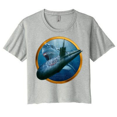 Military Submarine Shark Women's Crop Top Tee