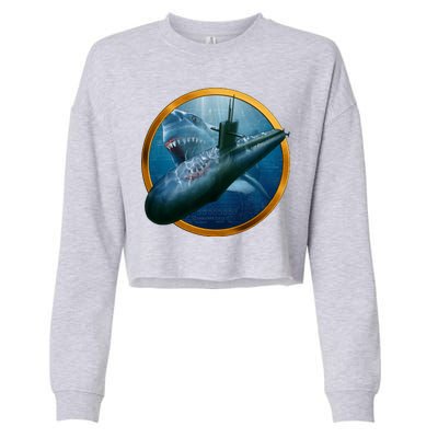 Military Submarine Shark Cropped Pullover Crew