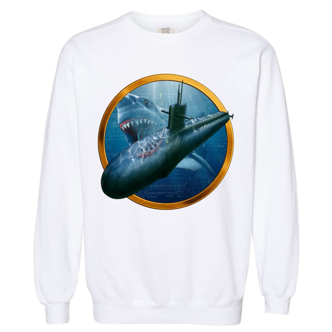 Military Submarine Shark Garment-Dyed Sweatshirt