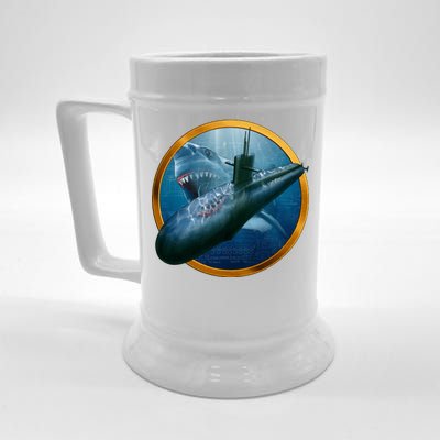 Military Submarine Shark Beer Stein