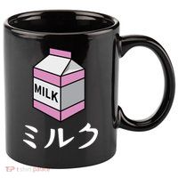 MILK 11oz C Handle Ceramic Mug
