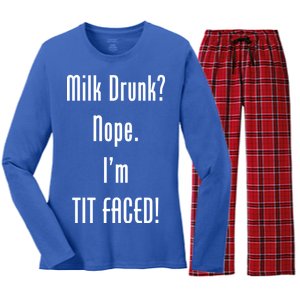 Milk Drunk Nope I'm Tit Faced Women's Long Sleeve Flannel Pajama Set 