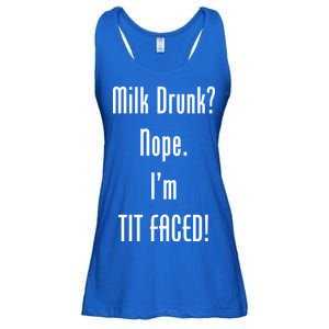 Milk Drunk Nope I'm Tit Faced Ladies Essential Flowy Tank