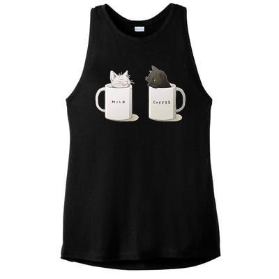 Milk N Coffee Kitties Ladies PosiCharge Tri-Blend Wicking Tank