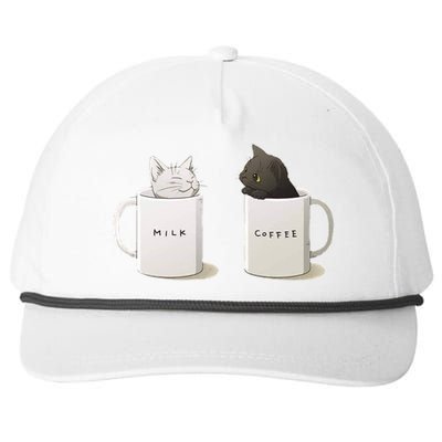 Milk N Coffee Kitties Snapback Five-Panel Rope Hat