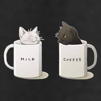 Milk N Coffee Kitties 11oz C Handle Ceramic Mug