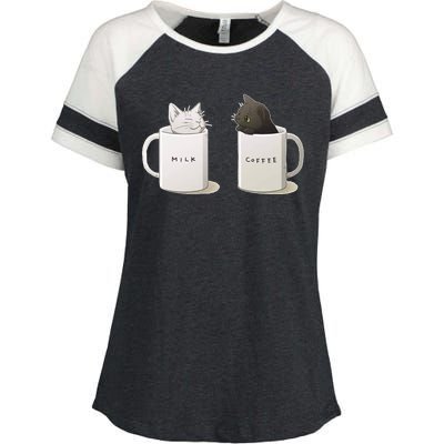 Milk N Coffee Kitties Enza Ladies Jersey Colorblock Tee