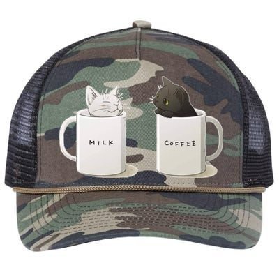 Milk N Coffee Kitties Retro Rope Trucker Hat Cap