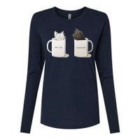 Milk N Coffee Kitties Womens Cotton Relaxed Long Sleeve T-Shirt