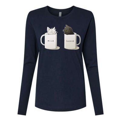 Milk N Coffee Kitties Womens Cotton Relaxed Long Sleeve T-Shirt