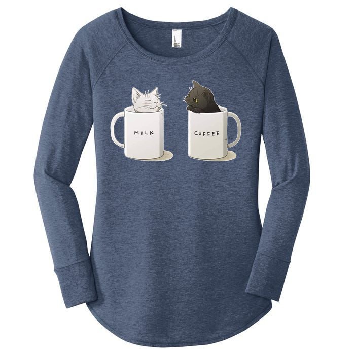 Milk N Coffee Kitties Women's Perfect Tri Tunic Long Sleeve Shirt