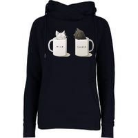 Milk N Coffee Kitties Womens Funnel Neck Pullover Hood