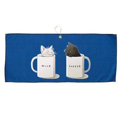 Milk N Coffee Kitties Large Microfiber Waffle Golf Towel