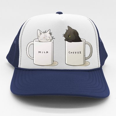 Milk N Coffee Kitties Trucker Hat