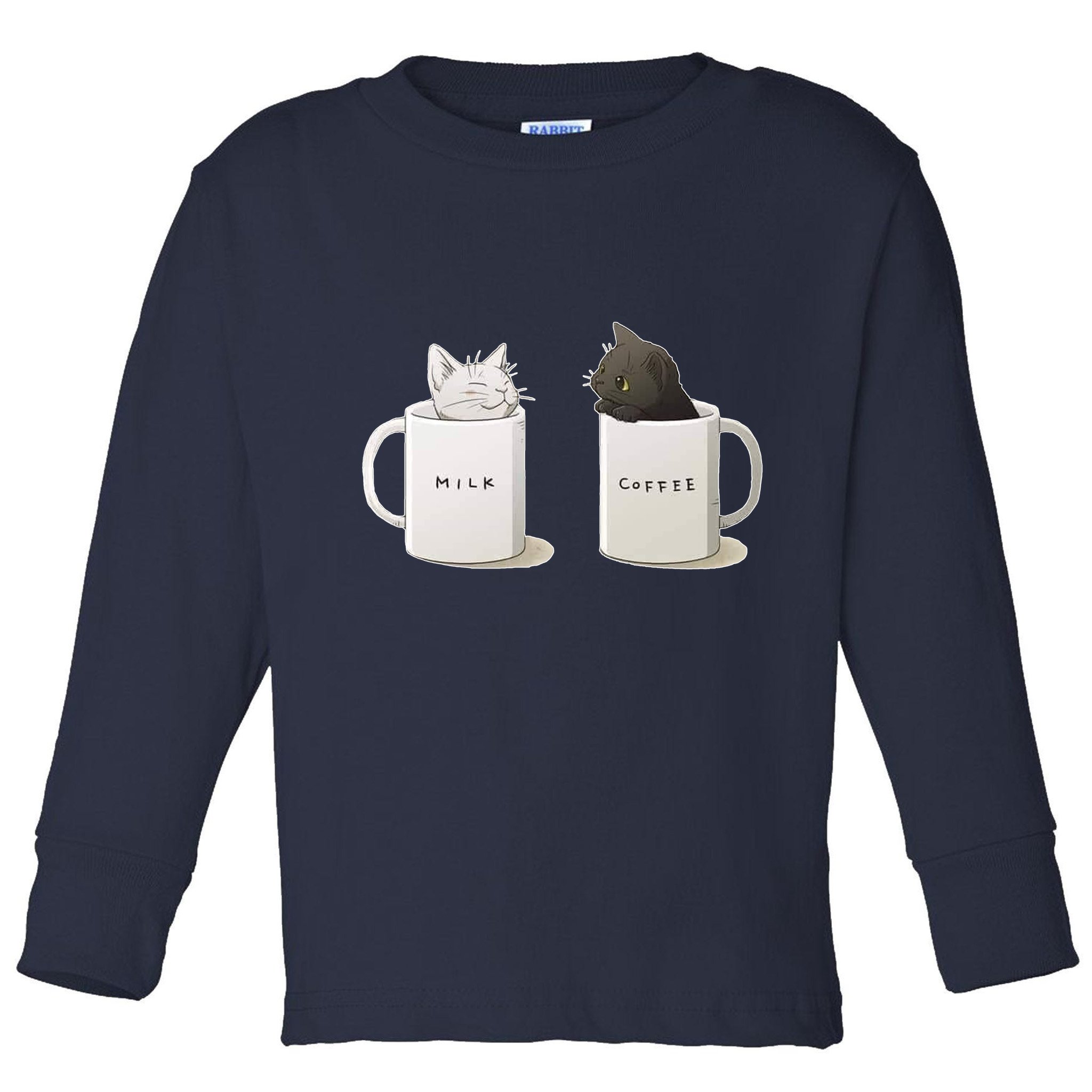 Milk N Coffee Kitties Toddler Long Sleeve Shirt