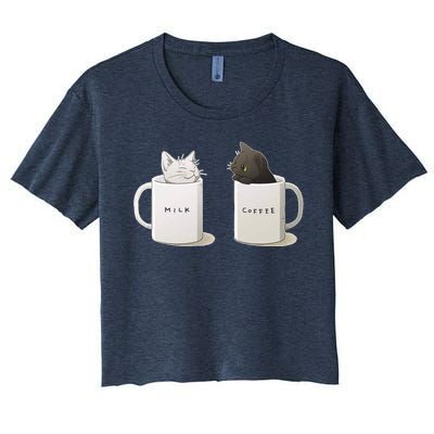 Milk N Coffee Kitties Women's Crop Top Tee