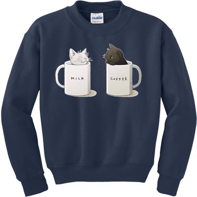 Milk N Coffee Kitties Kids Sweatshirt