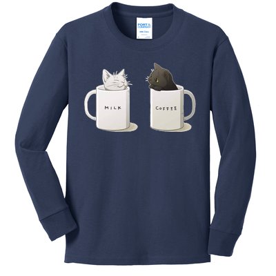 Milk N Coffee Kitties Kids Long Sleeve Shirt